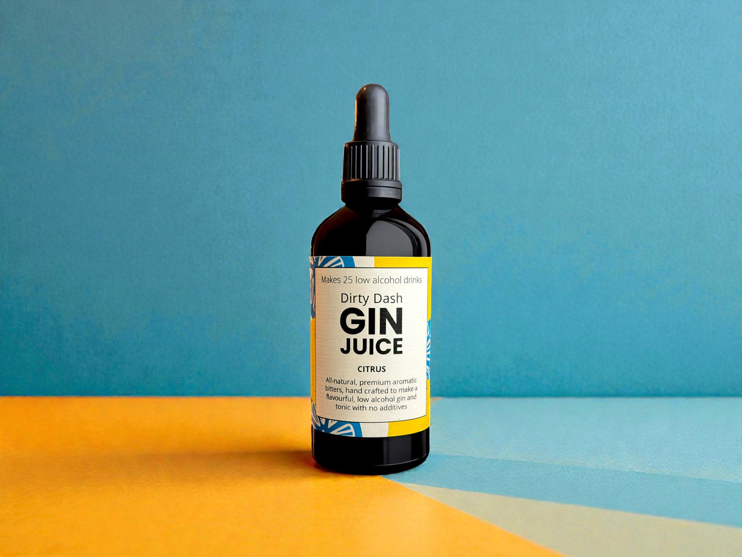 Dirty Dash Gin Juice Citrus blue and yellow